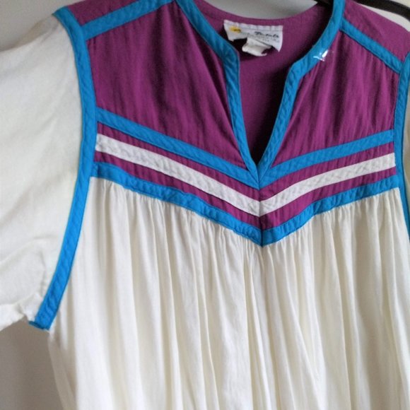 Vintage 80s white cotton purple daydress napdress housedress 🎈HOST PICK 🎈 - Picture 4 of 11